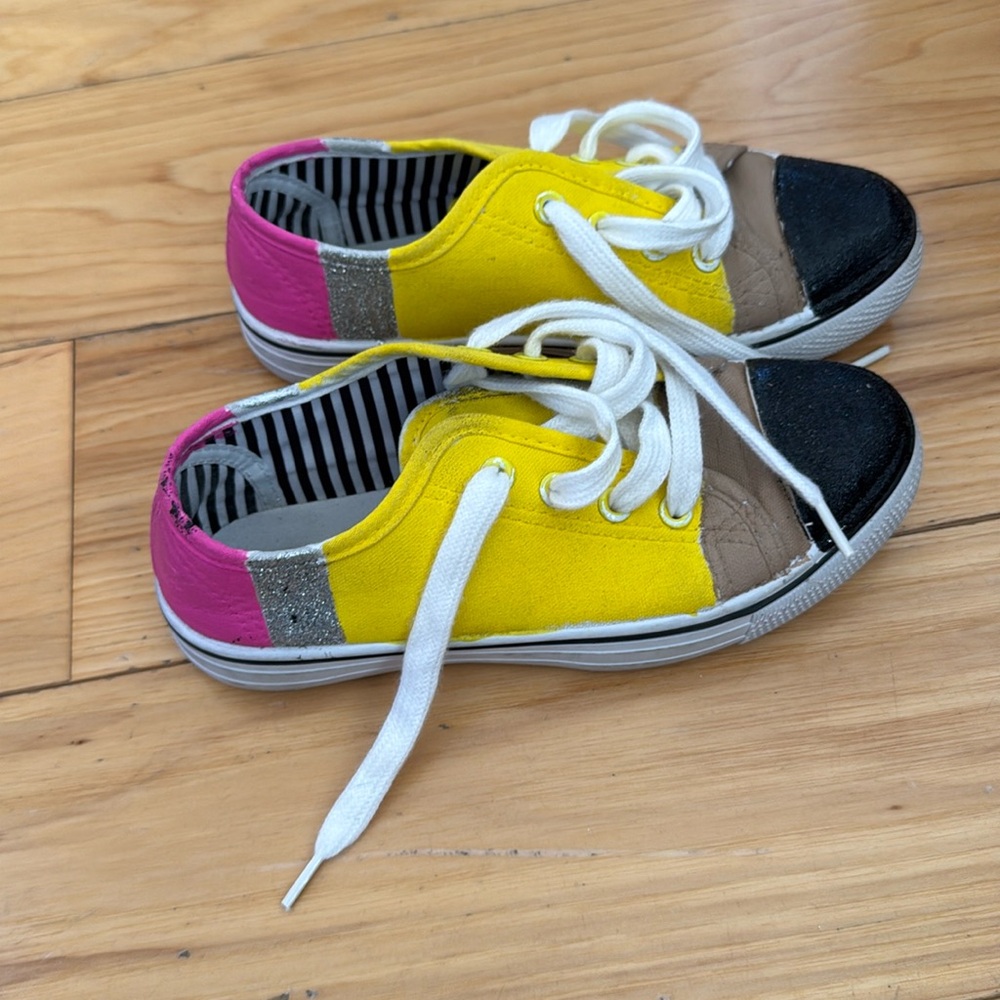 Hand painted pencil sneakers size 2/3
